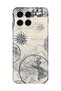 Xiaomi 17t Compatible Transparent Phone Case with World Map and Compass Pattern