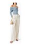 Off Shoulder Top, Light Blue with Stretchy and Layered Collar - 2