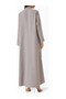 Modern Minimalist Notched Collar Abaya Reflects Elegance with Long Sleeves and Aline Silhouette - 3