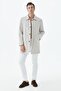 Stone Comfort Fit Berber Collar Hidden Button Coat
