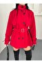 Stand-Up Collar Belted Windproof Mid-Length Trench Coat