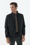 Black Comfort Fit Stand Collar Sports Coat - 5