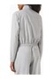Short Viscose Blend Bomber Jacket with Zipper and Stylish Texture - 3