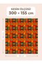 100% Cotton Satin Patchwork Fabric – 300X155 cm – Fairy Tale Windows Pattern, Orange and Turquoise Tones - 2