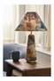 Lulu Patterned Empire Table Lamp with Velvet Lampshade - 2