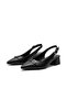 Zrct4 - Premium 5cm Two Buckle Pointed Toe Low Heel Shoes Black - 3