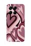 Xiaomi 17t Pro Compatible Burgundy Heart Pattern Transparent Phone Case