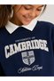 Girls Collared "Cambridge" Text Print Pullover - 3