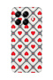 Xiaomi 17t Pro Compatible Retro Red Heart Pattern Transparent Phone Case