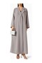 Modern Minimalist Notched Collar Abaya Reflects Elegance with Long Sleeves and Aline Silhouette - 2