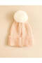 Women Pale Pink Bunny Detail Pom-Pom Beanie - 4