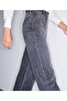 Hotfix baskılı wide leg jean pantolon - 5
