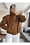 High Collar Double Breasted Buttoned Suede Jacket - 2