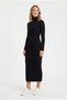 Women's High-Necked, Long-Sleeved, Stylish, Casual Knitwear Sweater Dress - 3