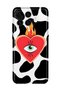 Xiaomi 17t Compatible Flame Heart Pattern Transparent Phone Case