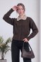 Women's Shirt Collar Buttoned Knitwear Cardigan Beige, Burgundy, Brown
