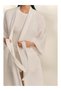 Organic Cotton Waffle Patterned Long Women's Bathrobe - 4