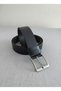 Men's Black Leather Belt – 4 cm Wide, with Stylish Metal Buckle - 4