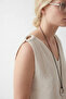 Crinkle V-Neck Sleeveless Blouse - 3