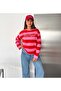 Women's Red Text Detailed Crew Neck Sweatshirt - 5