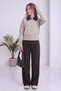 Women's Shirt Collar Buttoned Knitwear Cardigan Beige, Burgundy, Brown - 6