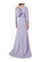 Asymmetrical Embellished Stone Embroidered Tailored Purple Couture Women's Dress - 3