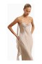 Ruched Bust Satin Slip Dress Satin Slip Maxi Women's Dress with Ruched Detail - 4