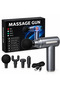 Electric Massage Gun, 4 Interchangeable Heads, USB Charging, Adjustable Intensity, Silver - 2