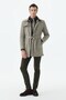 Beige Comfort Fit Coat with Baby Collar and Belted Trench Coat