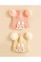 Girls Pink And Ivory Embellished Beanie Set 2 Piece