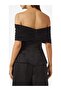 Lou Off-Shoulder Tie-Up Black Viscose Blend Top - 3
