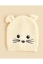 Girls Ivory Cat Beanie And Booties Set 2 Piece - 2
