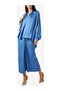 Oversize Satin Kaftan Blue Shirt - 3