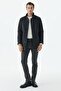 Black Comfort Fit Stand Collar Coat