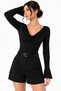 Women's Black Degaje Collar Spanish Sleeve Blouse - 4