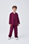 Unisex Children's Zippered Jacket and Pants Set, Plum - 2