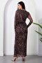 Crew Neck Buckle Long Sleeve Leopard Dress Grs4159 - 7