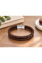 Torvenio Walnutband Dark Brown Leather Men's Bracelet - Double Braided Band - 3