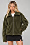 Women's Oversize Plush Coat with Zipper Pockets, Soft Textured Teddy Jacket