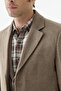 Beige Comfort Fit Mono Collar Woolen Coat - 3
