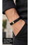 Dunvario Twinshade Black Leather Men's Bracelet - Flat Band and Thin Weave Layer