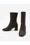 Women's leather-look comfort heel boots - 3