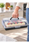 Rectangular Pastry Cake Transport Box with Lid and Locking Handle Cake Pan Storage Container Organizer - 2