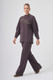 1077 Flower Bead Embroidered Pants Suit Coffee - 3