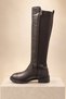 Women's Genuine Leather Riding Boots with Buckle Detail - 5