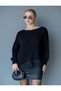Asymmetrical Cut Hem Lace Trim Knit Sweater - 6
