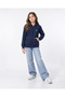 Girl's Zip-Up Sweatshirt Cardigan, 3-Thread, Thick Fabric - 4