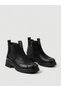 2452703K Genuine Leather Thick Sole Boots with Rubber Details for Women - 2