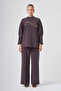 1077 Flower Bead Embroidered Pants Suit Coffee - 5