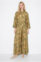 Women's Green Floral Patterned Hakim Collar Kimono Pocket Palazzo Trousers Suit 2315 60286488 - 4